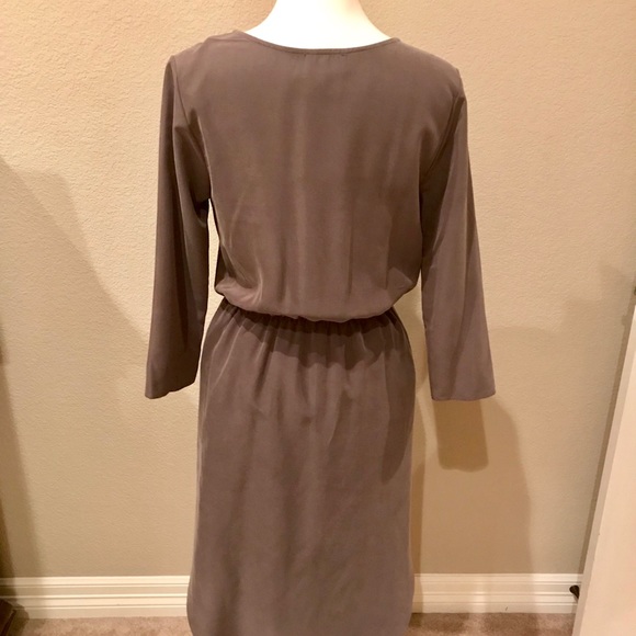 Everly Dove Gray V-Neck Dress - Picture 6 of 8